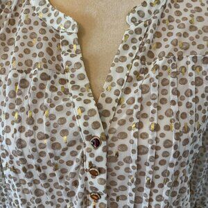 Gold pok a dot blouse